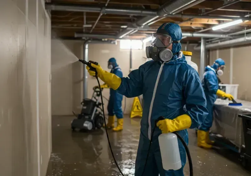 Basement Sanitization and Antimicrobial Treatment process in East Dundee, IL