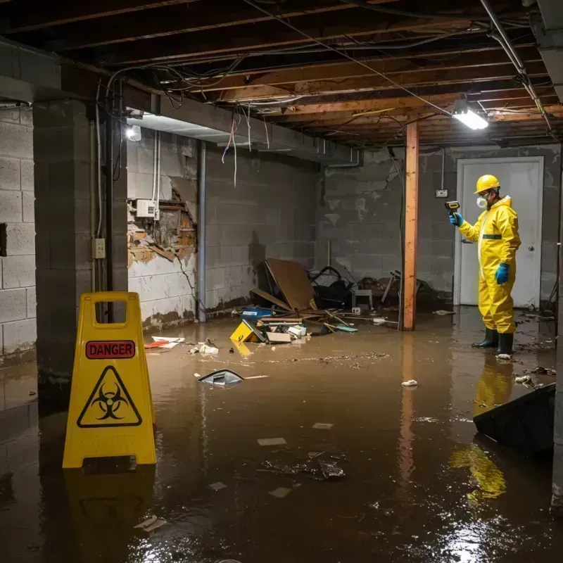 Flooded Basement Electrical Hazard in East Dundee, IL Property